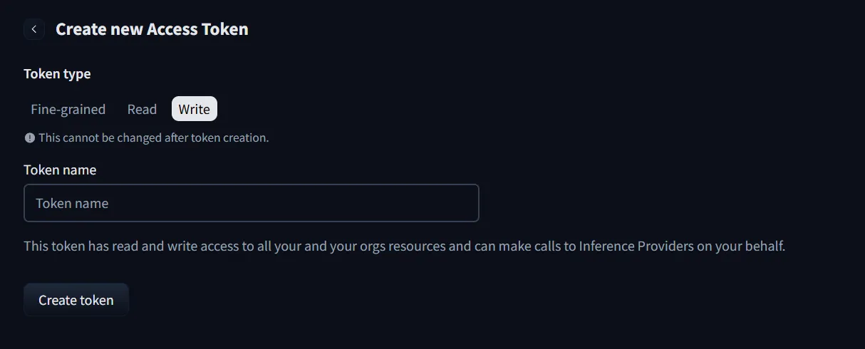 create token